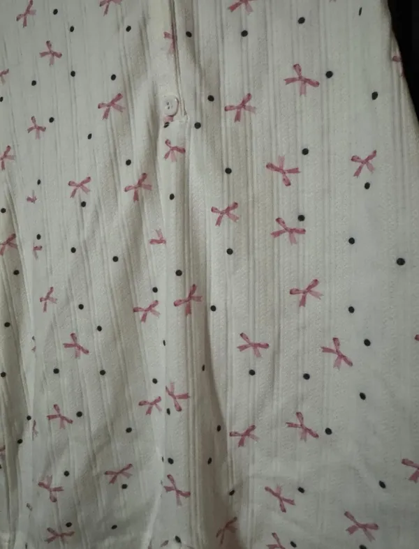 $55 NWT Edikted Mindy Printed Pointelle Romper Size Small Bows Coquette - Image 2