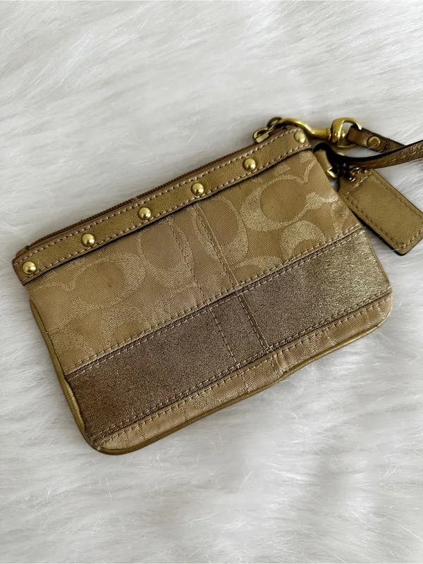 Coach Patchwork Studded Zipper Top Wristlet - Image 5