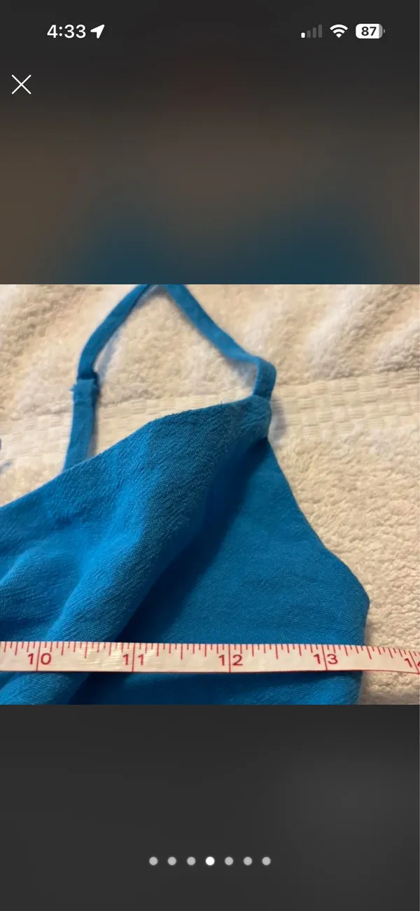 SheIn Blue cami/halter top 100% cotton with tie front detail #summer y2K indie fairy croquette resort vacation coastal festival - Image 4