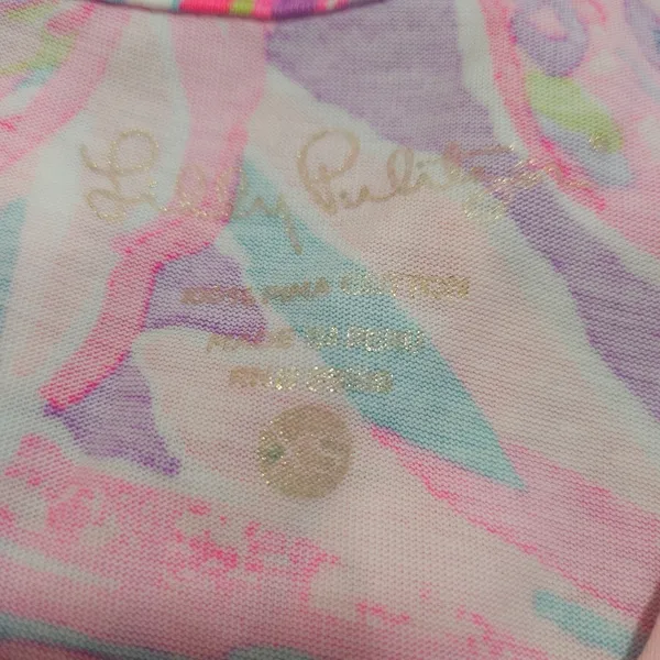 Lilly Pulitzer Amina Dress Sleeveless Designer Bright Floral Sz XS Pima Cotton - Image 2