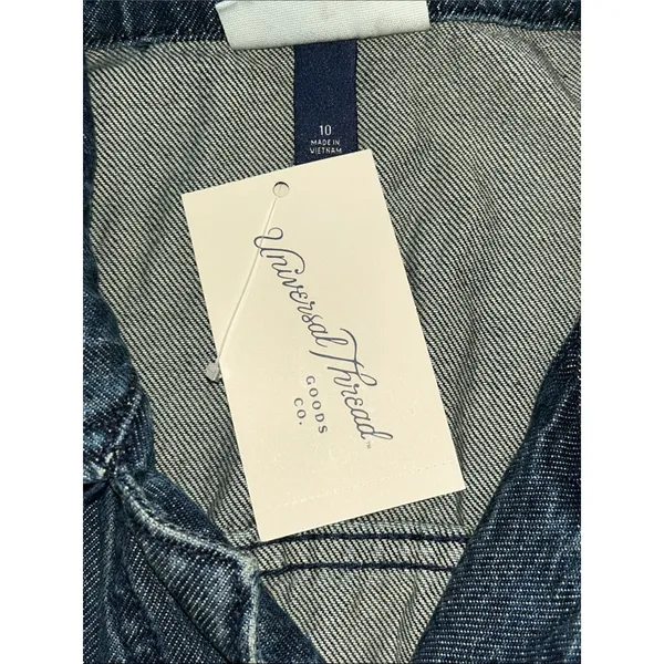 Universal Thread Women’s Denim Utility Romper Long Sleeve Button Front Blue - Image 6
