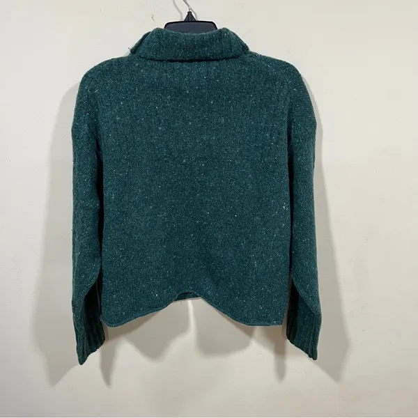 NWT J.Crew Ribbed turtleneck sweater in donegal wool blend Forest Sprinkle XS - Image 11