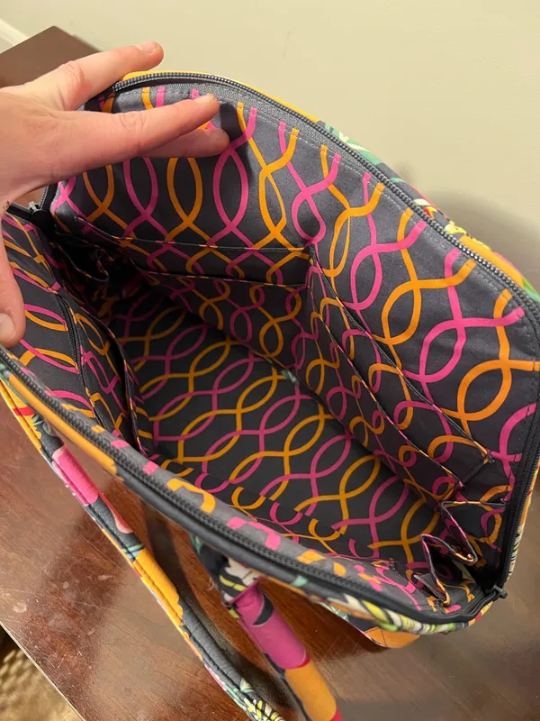 Summer tone paisley pattern Vera Bradley shoulder tote - Image 5