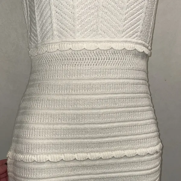 Chelsea and Violet extra small dress‎ crochet off-white EUC like new with… - Image 3