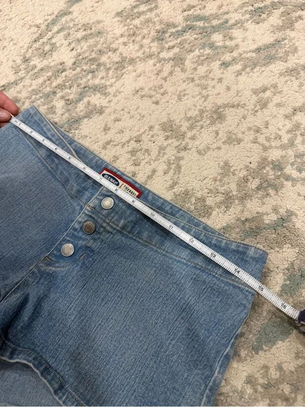 Old Navy Y2K Low Rise Denim Micro Shorts Blue Size 4 Vintage 90s - Image 5