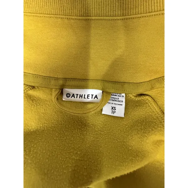 Athleta Triumph Hoodie Mustard Yellow Full Zip Sweatshirt XS TP Thumbholes - Image 10