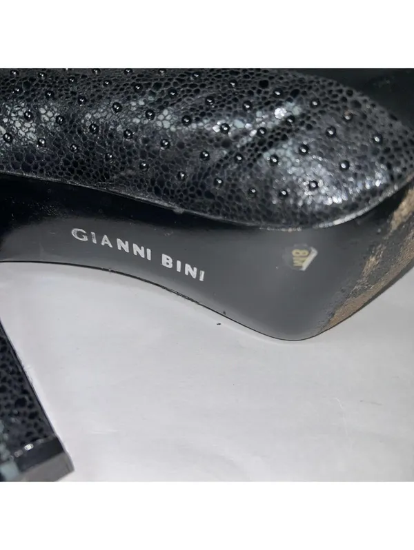 Gianni Bini Womens Platform Heels Size 8 Black Block Heel Studded Textured Pump - Image 6