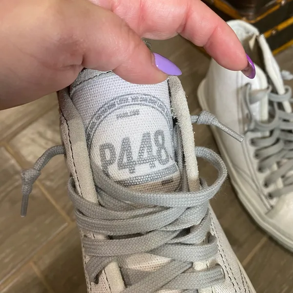 P448 Sally High Top Sneakers Cream‎ Snake Print Leather EU 38 - Image 9