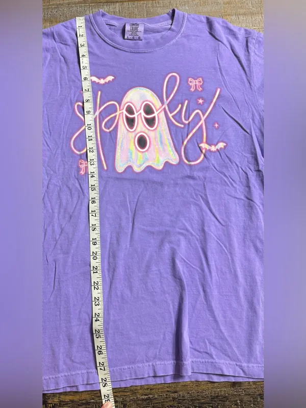 Comfort Colors Violet 'Spooky' Ghost Graphic Tee - Image 6
