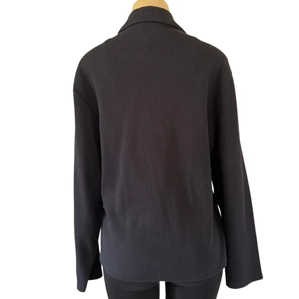 Vintage Together! Women’s Black Embroidered Floral Button Up Cardigan Sweater XL - Image 2
