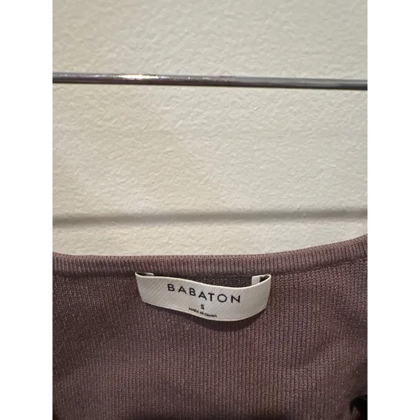 BABATON Brown Ribbed Corset Style Crop‎ Top Tank Size S - Image 2