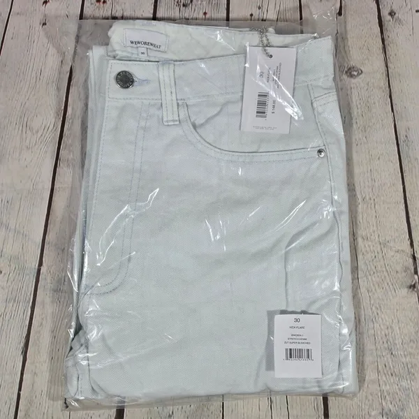 WEWOREWHAT Kick Flare Jeans Size 30 Stretch Denim Super‎ Bleached - Image 12