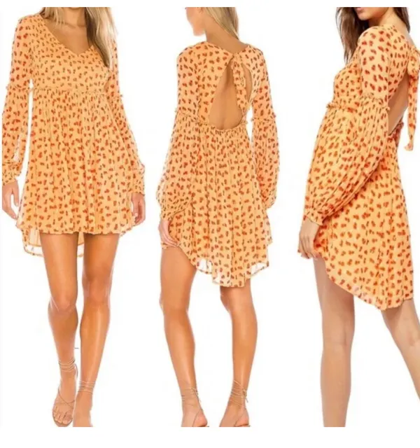 Free People Maria Floral Shirred Mini Dress - Image 3