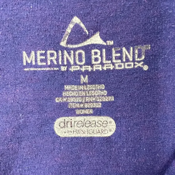 Paradox Merino Blend 1/4 Zip Base Layer Top M Women Blue‎ Athletic Drirelease - Image 4
