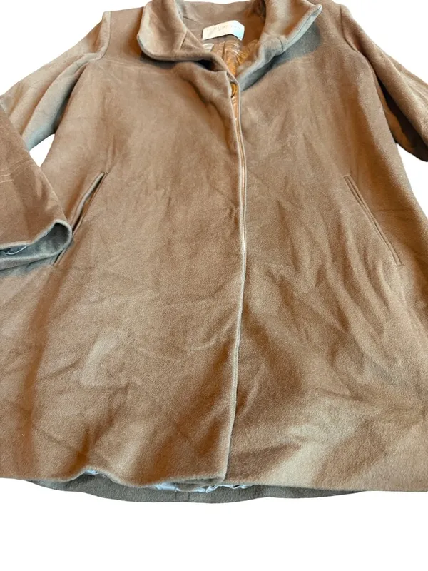 Fleurette Camel Coat Jacket Button - Image 7