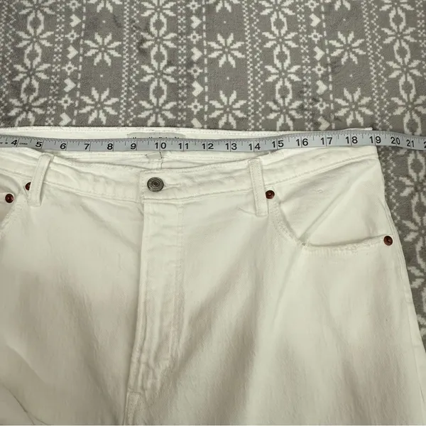 Abercrombie & Fitch Curve Love The Ankle‎ Straight Ultra High Rise White 34/18 - Image 10