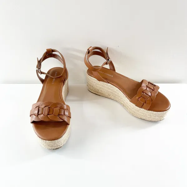 Marc Fisher Jinky Platform Espadrille Sandal Shoes Brown 7.5 - Image 10
