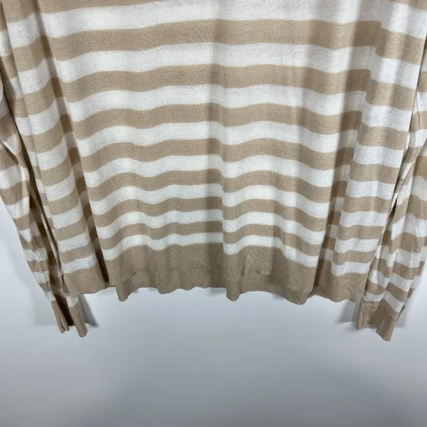 TORRID Pullover‎ Knit Sweater Women's Size 2X Striped Cream Tan Crewneck - Image 9