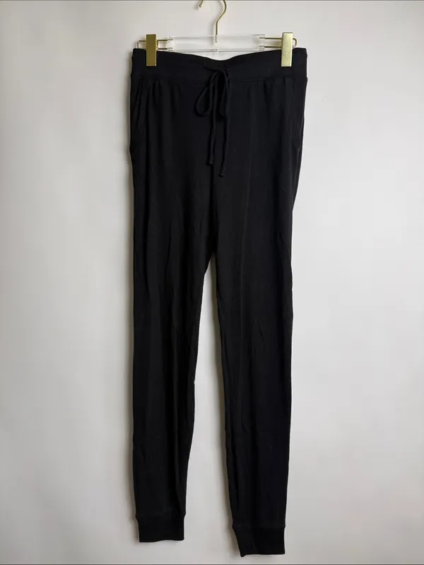 Z Supply Jill Marled Black Joggers Knit Pants Drawstring Lounge Size Small - Image 4