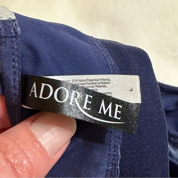 Adore Me Blue Gray Sports Bra Large Activewear Athleisure Gym Workout Yoga - Image 4