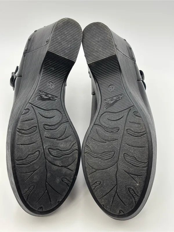 Dansko Black Platform Leather Wedge Mary Jane Slingback Size 40 - Image 8