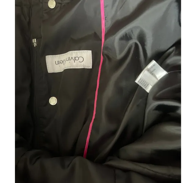Calvin Klein Black Quilted Puffer Coat Full Zip &‎ Snap Collared Size Small - Image 10