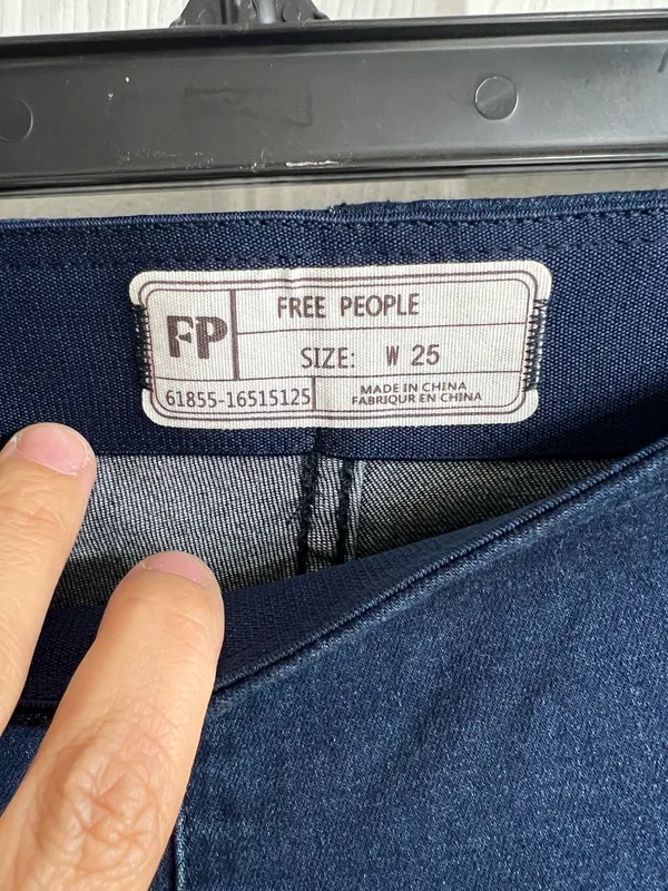 Free People Dark Blue Flare Jeans - Image 3