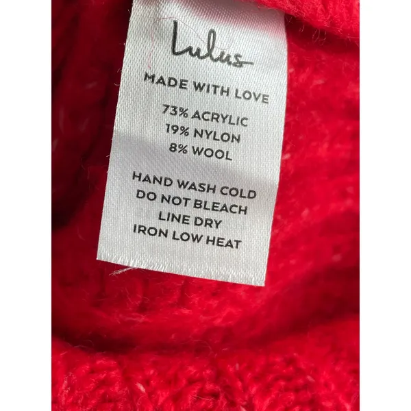 Lulus Red V Neck Rhinestone Cardigan Sweater XS - Image 9
