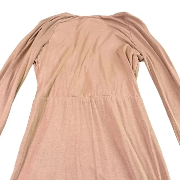 NBD Katia Mini Dress Long Sleeve Camel Jersey Stretch Low Cut Size Small Women's - Image 10
