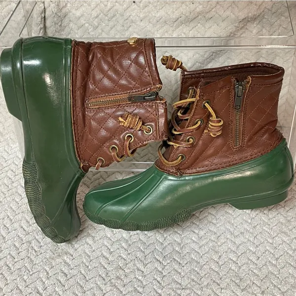 Steve Madden Women's Green Ankle‎ Rain Duck Boots size 7 Preppy - Image 14