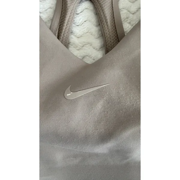 Nike Womens Medium Impact Racerback Sports Bra Taupe Mauve Large RN56323 - Image 4