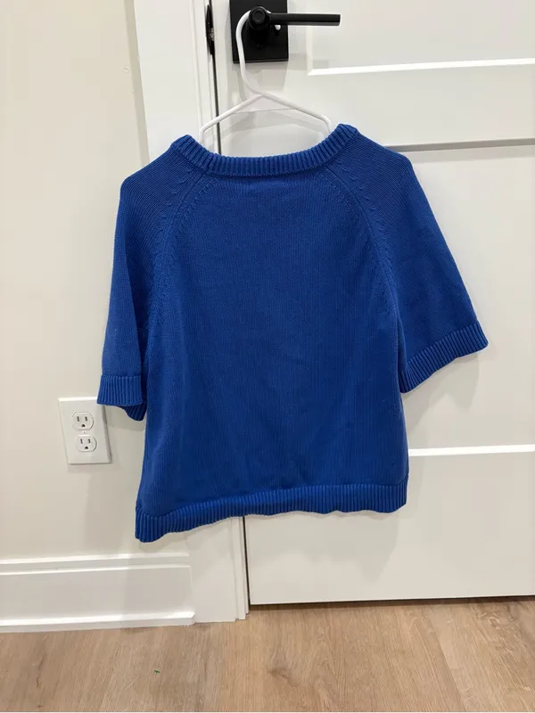 Quince 100% Cotton Sweater Tee in Sapphire Blue Size Medium - Image 5