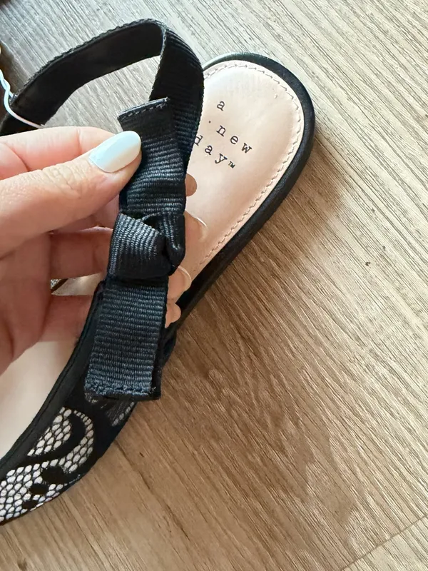 a new day Black‎ Lace Pointed Slingback Flats - Image 3