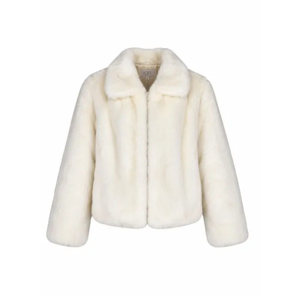 Ann Taylor LOFT Faux Fur Short Jacket White Size 4P - Image 3