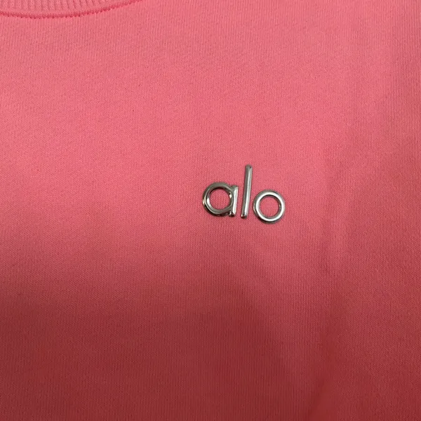 Alo Yoga Cropped Accolade Crewneck Neon Bubblegum XS - Image 3