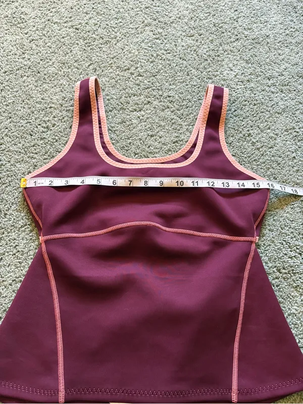 Fabletics Barrier Scuba Tank Top Womens Size XL NWT Maroon/Burgundy Athletic - Image 7