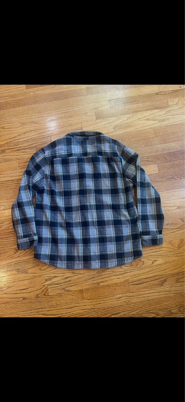 Vintage Lee Gray Plaid Collar Shirt Jacket - Image 5