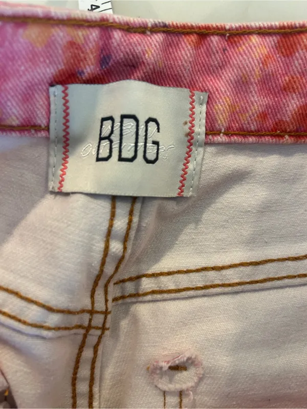 BDG Urban Outfitters Jeans Womens 28 Pink Rose High Rise Flare Floral Pants - Image 5