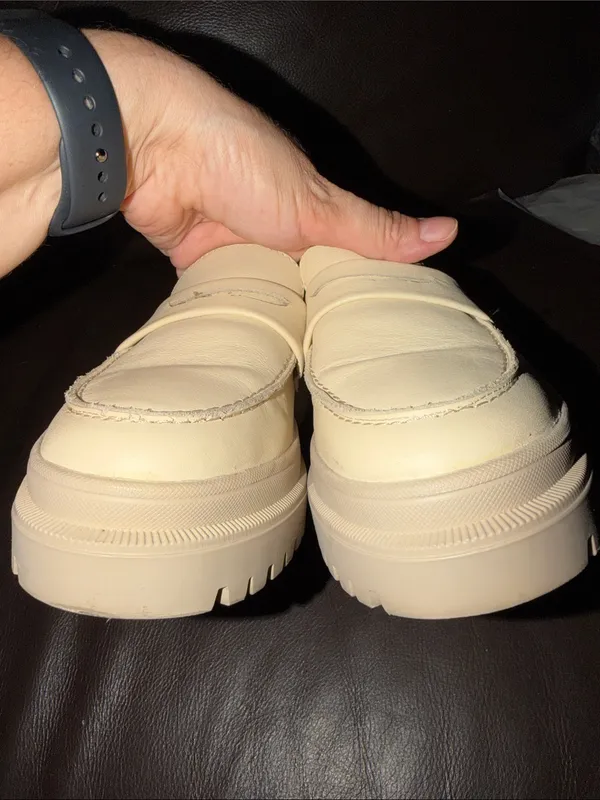 Platform Penny Loafers in Cream Size 8.5 - Image 6