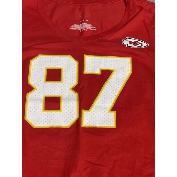 Nike Travis Kelce #87 Kansas City Chiefs‎ NFL Red Jersey Tshirt Women's XL Bag6 - Image 2