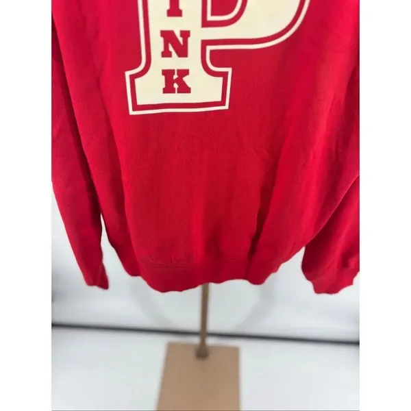 Victoria’s Secret Pink Full Zip Campus Hoodie Drawstring Logo NWT Red M - Image 14