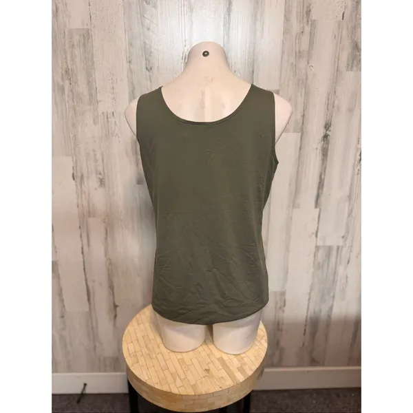 Chico's Olive Green Tank Top Womens Size 2 L Large Stretch Athletic Layering Cam - Image 3