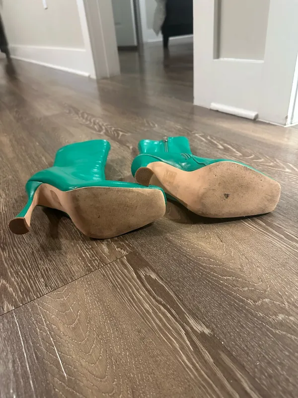 Heeled Boots Green Size 7.5 - Image 3