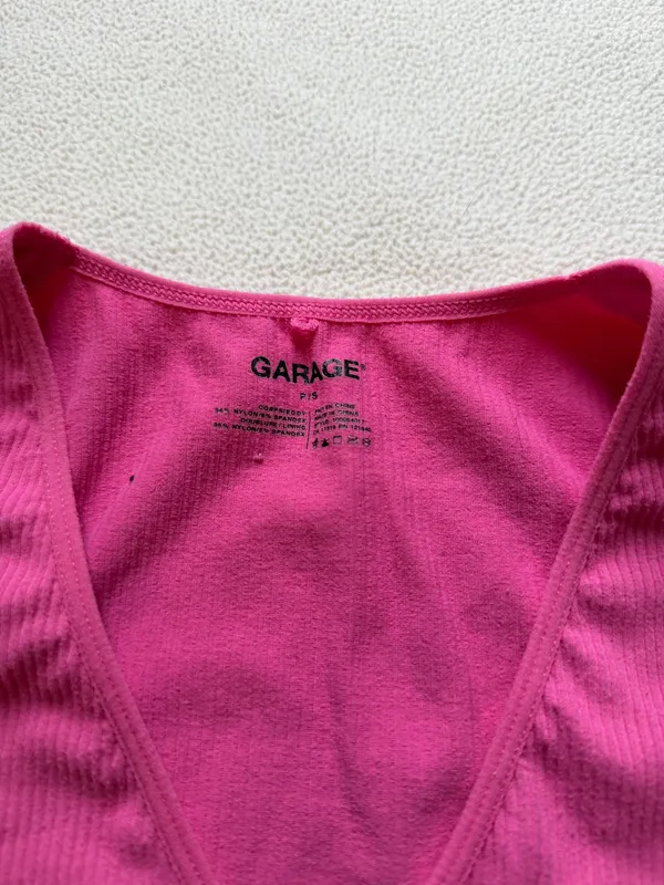 Garage Hot Pink Tank V-Neck Top - Image 3
