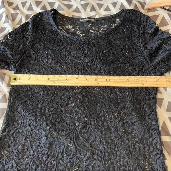 You Are Not Alone Black Lace‎ Long Sleeve Top Size S - Image 9