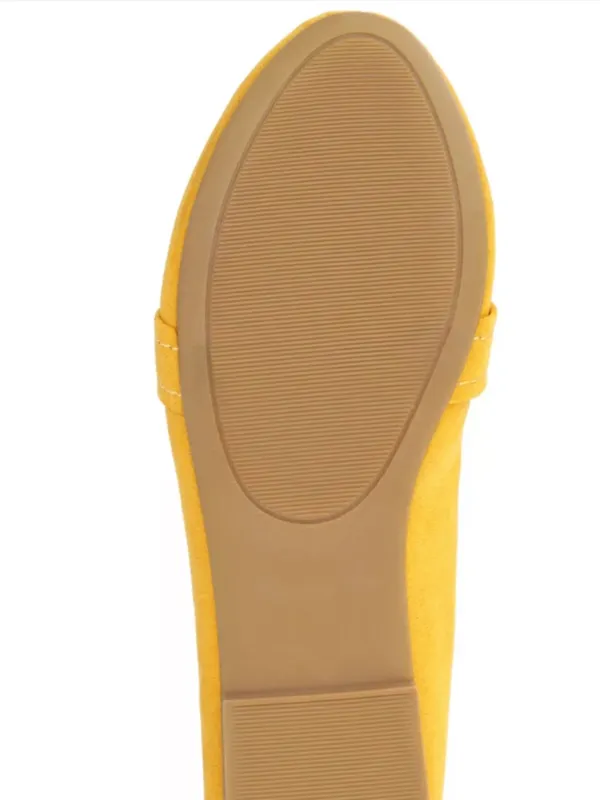 Journee Collection Mustard Faux Suede Penny Loafers 7.5W - Image 3
