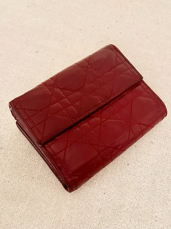 Christian Dior Lady Dior Leather Compact Wallet - Image 6