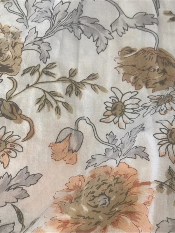 la cera Peach Floral Tiered Cream Nightgown - Image 8