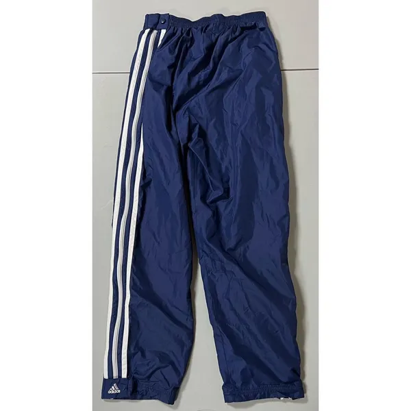 Adidas Navy Blue White 3-Stripe Zipper Windbreaker Track Pants Sweats Sweatpants Bottoms Size M 🧿 - Image 2
