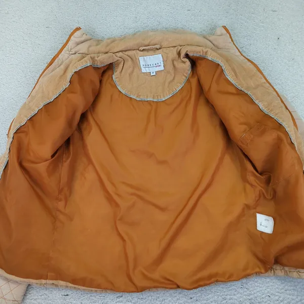Vintage Forecast Sport Womens Quilted Corduroy Jacket Full Zip Beige Large 44‎ - Image 9
